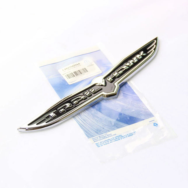 3D Metal Emblem for 2023–2025 Jeep Trailhawk Nameplate Replacement (Black Red / Chrome Black)