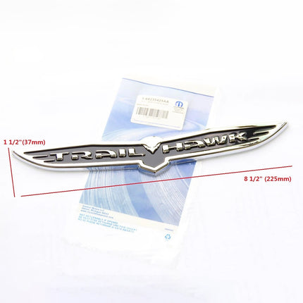 3D Metal Emblem for 2023–2025 Jeep Trailhawk Nameplate Replacement (Black Red / Chrome Black)