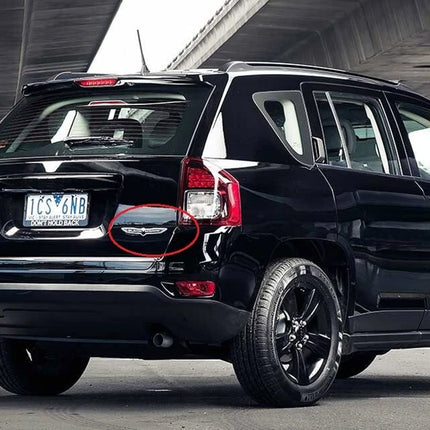 3D Metal Emblem for 2023–2025 Jeep Trailhawk Nameplate Replacement (Black Red / Chrome Black)