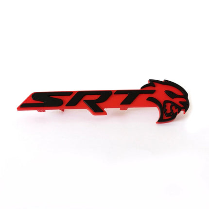Front Grille Emblem Badge for 2018–2023 Dodge Challenger SRT Hellcat (Black/Red/Chrome)