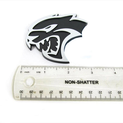 Hollow Emblem Badge Set for 2015–2019 Dodge Charger Challenger Hellcat (Black/Red/Chrome)