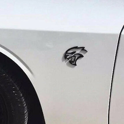 Hollow Emblem Badge Set for 2020-2023 Dodge Challenger Charger Hellcat Black/Red/Chrome