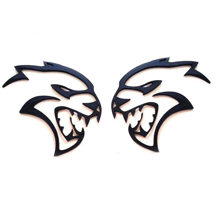 Hollow Emblem Badge Set for 2020-2023 Dodge Challenger Charger Hellcat Black/Red/Chrome