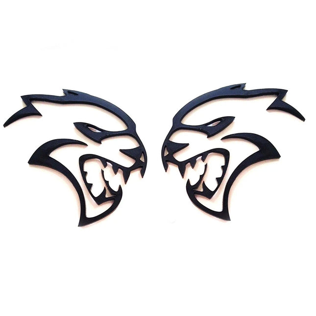 Hollow Emblem Badge Set for 2020-2023 Dodge Challenger Charger Hellcat Black/Red/Chrome