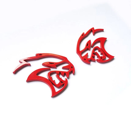 Hollow Emblem Badge Set for 2020-2023 Dodge Challenger Charger Hellcat Black/Red/Chrome
