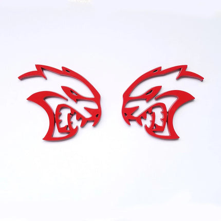 Hollow Emblem Badge Set for 2020-2023 Dodge Challenger Charger Hellcat Black/Red/Chrome