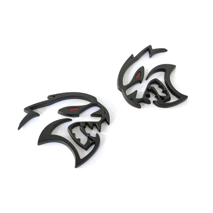 3D Hood Side Emblems for 2019-2022 Dodge Challenger SRT Redeye Hellcat (Black/Chrome)