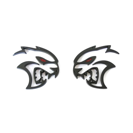 3D Hood Side Emblems for 2019-2022 Dodge Challenger SRT Redeye Hellcat (Black/Chrome)