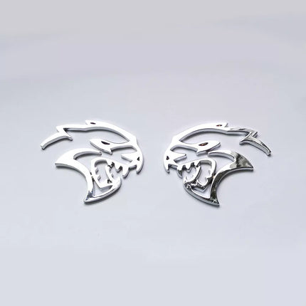 3D Hood Side Emblems for 2019-2022 Dodge Challenger SRT Redeye Hellcat (Black/Chrome)