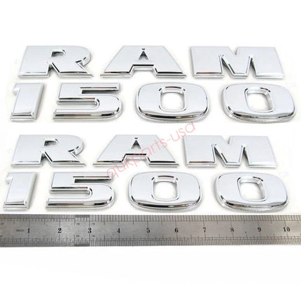 Emblem Set for 2015-2018 RAM 1500 3D Side Badge Replacement 68247897AA (Chrome / Black Red) 2-Pack/3-Pack