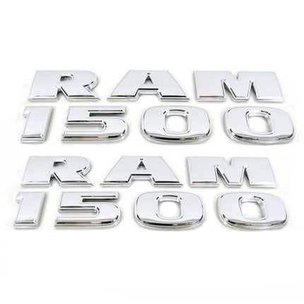 Emblem Set for 2015-2018 RAM 1500 3D Side Badge Replacement 68247897AA (Chrome / Black Red) 2-Pack/3-Pack