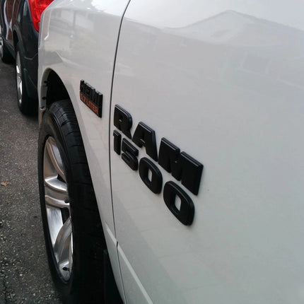 Emblem Set for 2015-2018 RAM 1500 3D Side Badge Replacement 68247897AA (Chrome / Black Red) 2-Pack/3-Pack