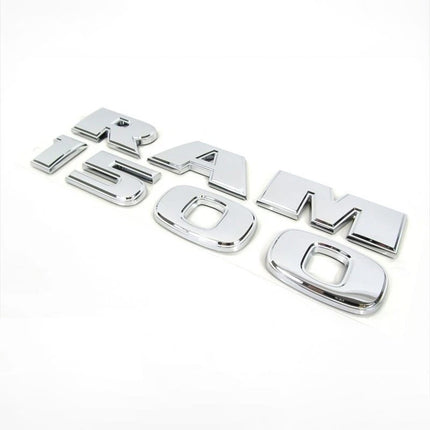 Emblem Set for 2015-2018 RAM 1500 3D Side Badge Replacement 68247897AA (Chrome / Black Red) 2-Pack/3-Pack