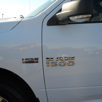 Emblem Set for 2015-2018 RAM 1500 3D Side Badge Replacement 68247897AA (Chrome / Black Red) 2-Pack/3-Pack