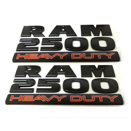 Emblem Badge Set for 2015-2018 RAM 2500 Heavy Duty Optional 4x4 Emblem (Black/Red) 2-Pack/3-Pack