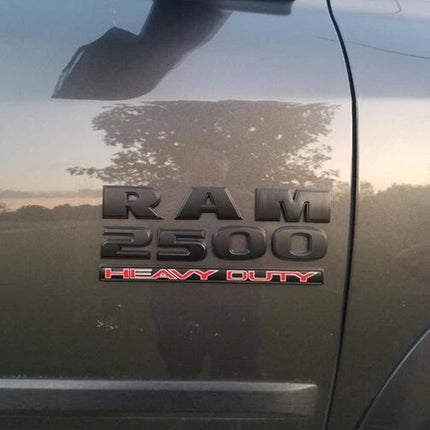 Emblem Badge Set for 2015-2018 RAM 2500 Heavy Duty Optional 4x4 Emblem (Black/Red) 2-Pack/3-Pack
