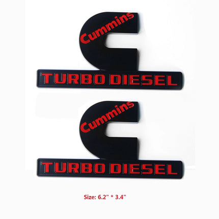 Hood Side Emblems 3D for 2013-2018 RAM 2500 3500 Cummins Turbo Diesel