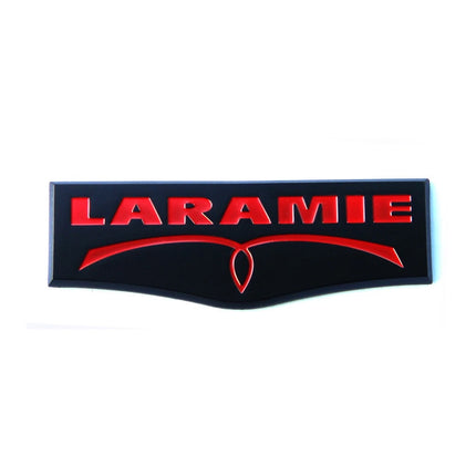 Tailgate Emblem 3D Badge Fits 2009-2021 Ram 1500 2500 3500 Laramie (Black/Red/Chrome)