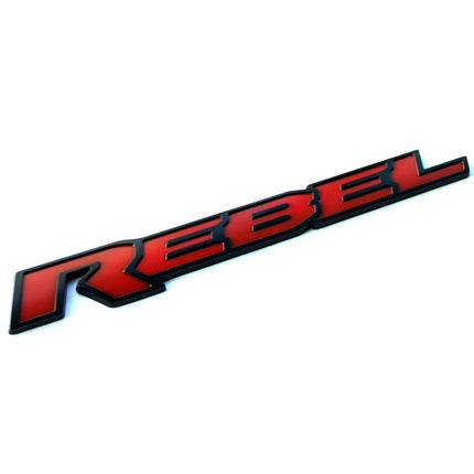 Tailgate Emblem Badge Fits 2015-2019 Ram 1500 REBEL 3D Replacement (Black/Red/Chrome)