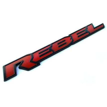 Tailgate Emblem Badge Fits 2015-2019 Ram 1500 REBEL 3D Replacement (Black/Red/Chrome)