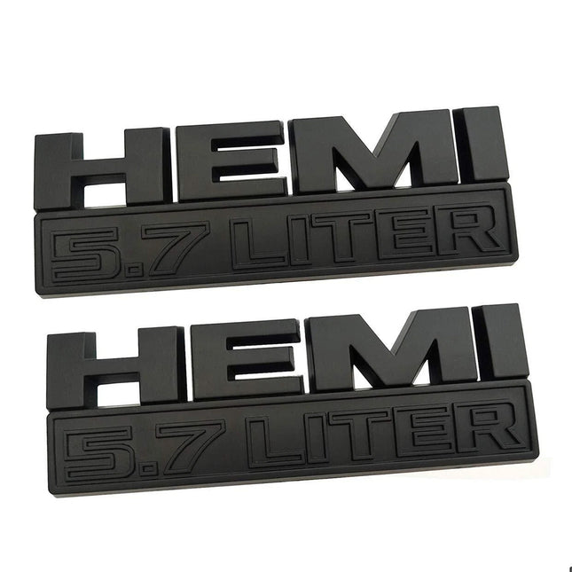 Fender Emblems for 2013-2024 RAM 1500 5.7L HEMI Badge Set 68247898AA (Black/Red/Chrome)