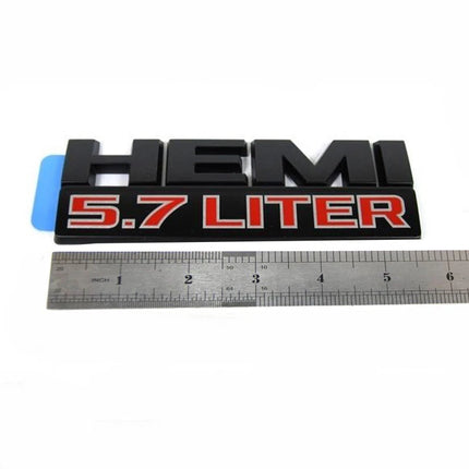 Fender Emblems for 2013-2024 RAM 1500 5.7L HEMI Badge Set 68247898AA (Black/Red/Chrome)