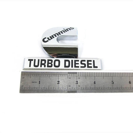 Front Fender Emblems for 2006-2012 RAM 2500 3500 Cummins Turbo Diesel (Black/Red/Chrome)