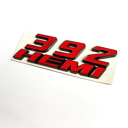 Hood Side Emblem Badges for 2011–2023 Dodge Charger Challenger 392 HEMI (Black/Red)