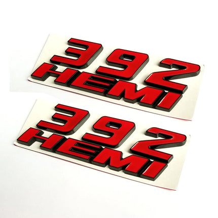 Hood Side Emblem Badges for 2011–2023 Dodge Charger Challenger 392 HEMI (Black/Red)