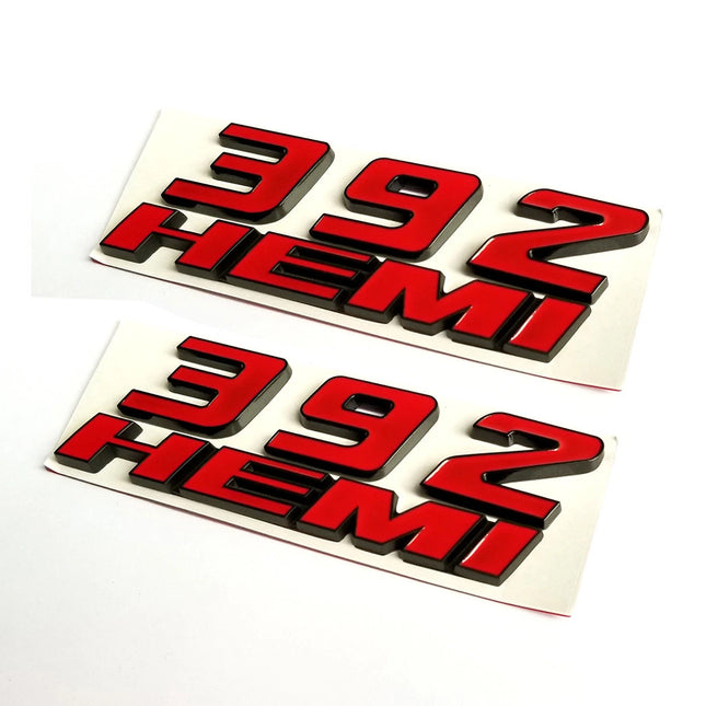 Hood Side Emblem Badges for 2011–2023 Dodge Charger Challenger 392 HEMI (Black/Red)
