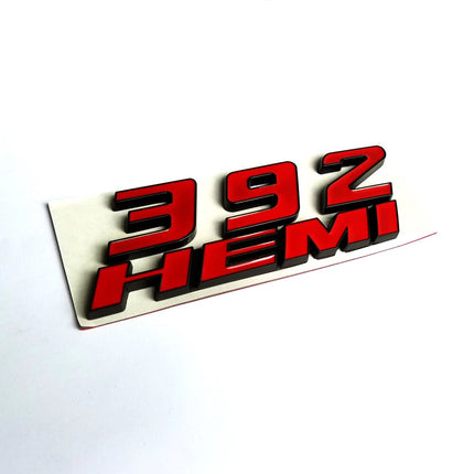 Hood Side Emblem Badges for 2011–2023 Dodge Charger Challenger 392 HEMI (Black/Red)