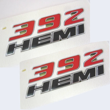 Hood Side Emblem Badges for 2011–2023 Dodge Charger Challenger 392 HEMI (Black/Red)