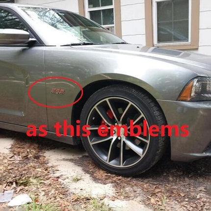 Hood Side Emblem Badges for 2011–2023 Dodge Charger Challenger 392 HEMI (Black/Red)