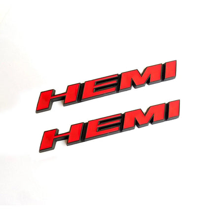 Fender Emblem Badges for 2011-2019 Dodge Challenger Chrysler 300 HEMI (Black/Red/Chrome)