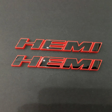 Fender Emblem Badges for 2011-2019 Dodge Challenger Chrysler 300 HEMI (Black/Red/Chrome)