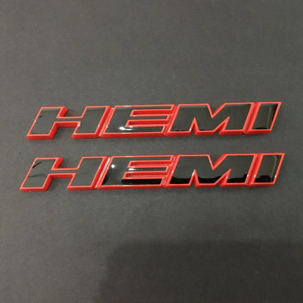 Fender Emblem Badges for 2011-2019 Dodge Challenger Chrysler 300 HEMI (Black/Red/Chrome)
