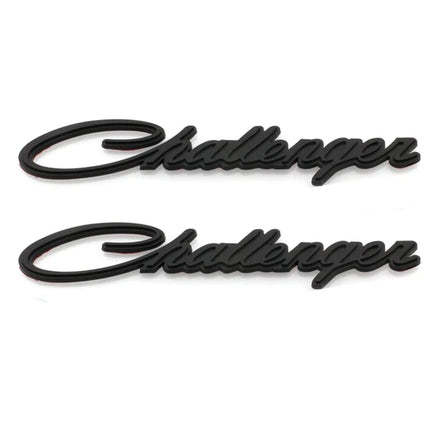 Front Fender Letter Emblem Badge Fits 2009–2023 Dodge Challenger (Black/Chrome)