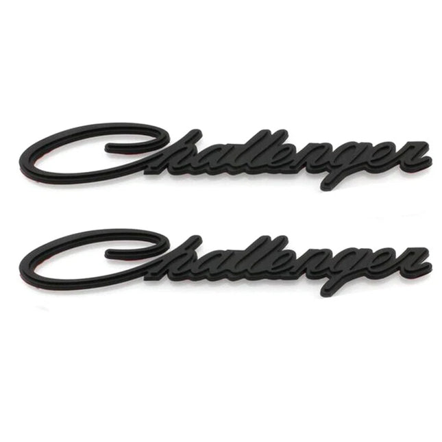 Front Fender Letter Emblem Badge Fits 2009–2023 Dodge Challenger (Black/Chrome)