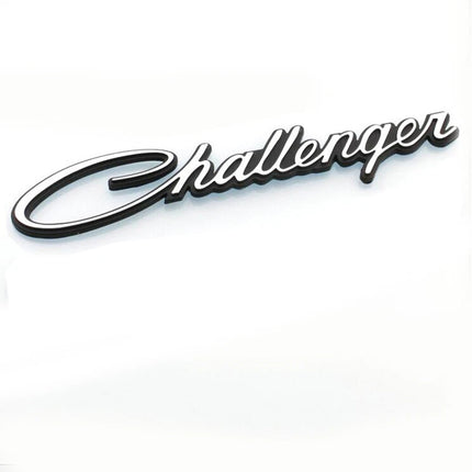 Front Fender Letter Emblem Badge Fits 2009–2023 Dodge Challenger (Black/Chrome)