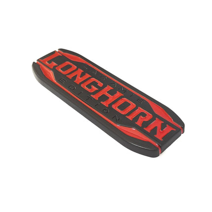 Tailgate Emblem Badge for RAM 1500/2500 2019+ Laramie Longhorn (Black/Red/Chrome)