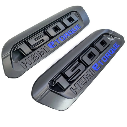 Hood Emblems for 2020–2024 RAM 1500 eTorque Exterior Replacement Badge (Blue/Black/Red)