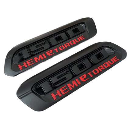 Hood Emblems for 2020–2024 RAM 1500 eTorque Exterior Replacement Badge (Blue/Black/Red)