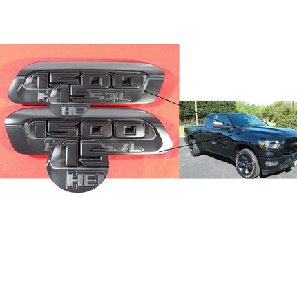 Hood Emblem Set Left Right for 2019–2024 RAM 1500 Heavy Duty Hemi 5.7