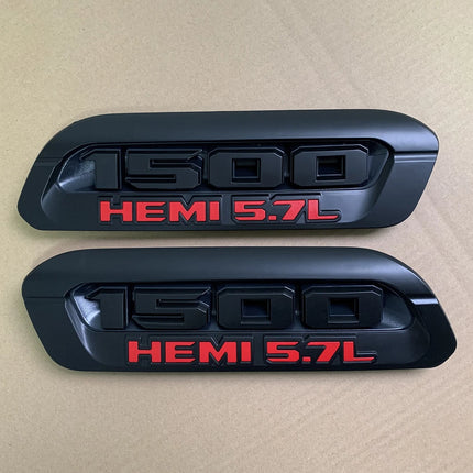Hood Emblem Set Left Right for 2019–2024 RAM 1500 Heavy Duty Hemi 5.7