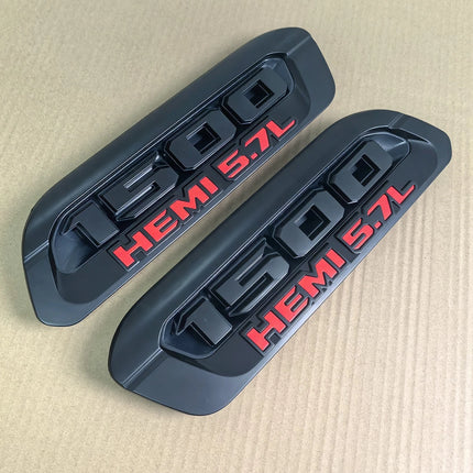 Hood Emblem Set Left Right for 2019–2024 RAM 1500 Heavy Duty Hemi 5.7