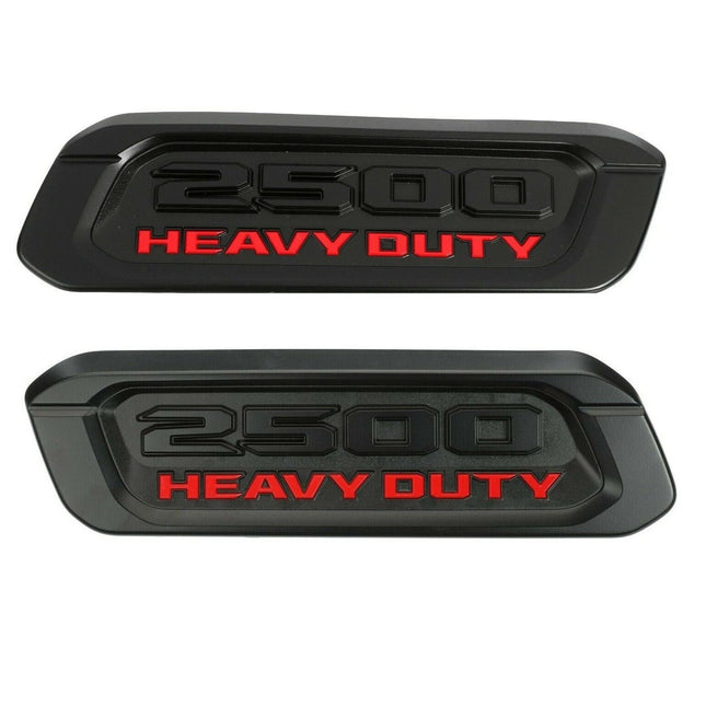 Hood Emblem Set for 2019-2026 RAM 2500 Heavy Duty Badge Replacement (Black/Red/Chrome)