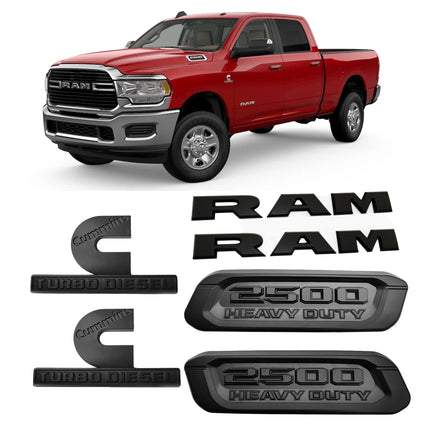 Emblem Set for 2019–2026 RAM 2500 Door Cummins Turbo Diesel Hood Badges