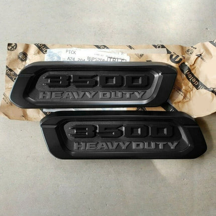 Hood Emblems for 2019–2026 RAM 3500 Heavy Duty Left Right Badge Set (Black/Red)