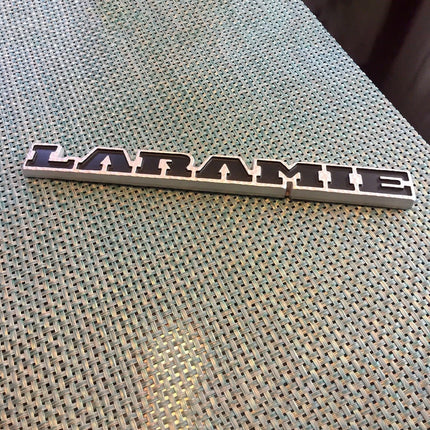 Tailgate Badge for 2019–2026 RAM 1500 Laramie Emblem Replacement (Black/Red/Chrome)