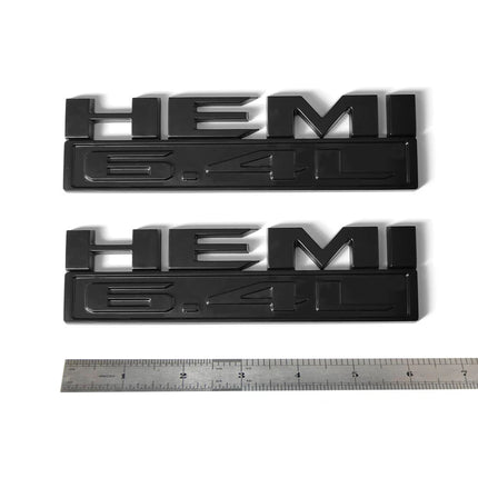 Hood Side Emblem Badges for RAM 2500/3500 2019‑2022 6.4L HEMI  (Black/Red/White/Chrome)